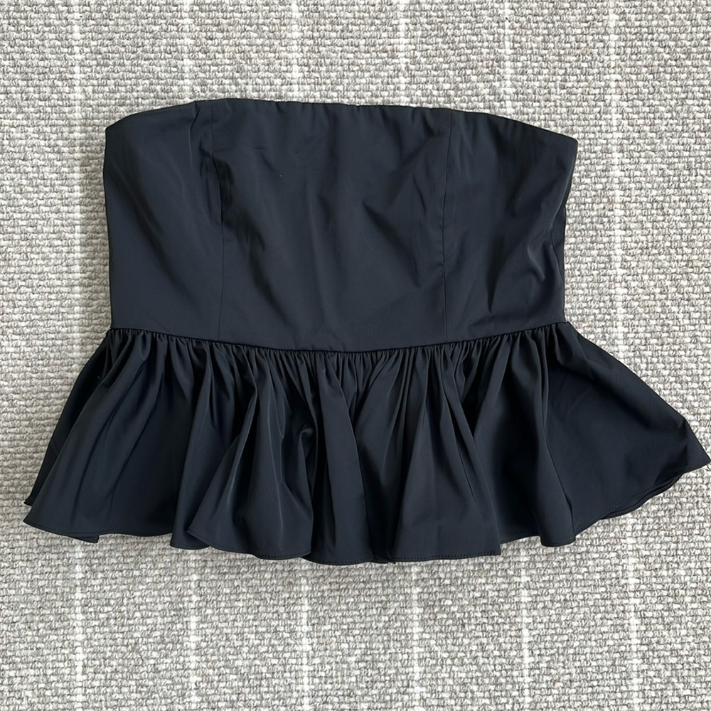 J. Crew Black Taffeta Strapless top women’s size 6 - LIKE NEW!